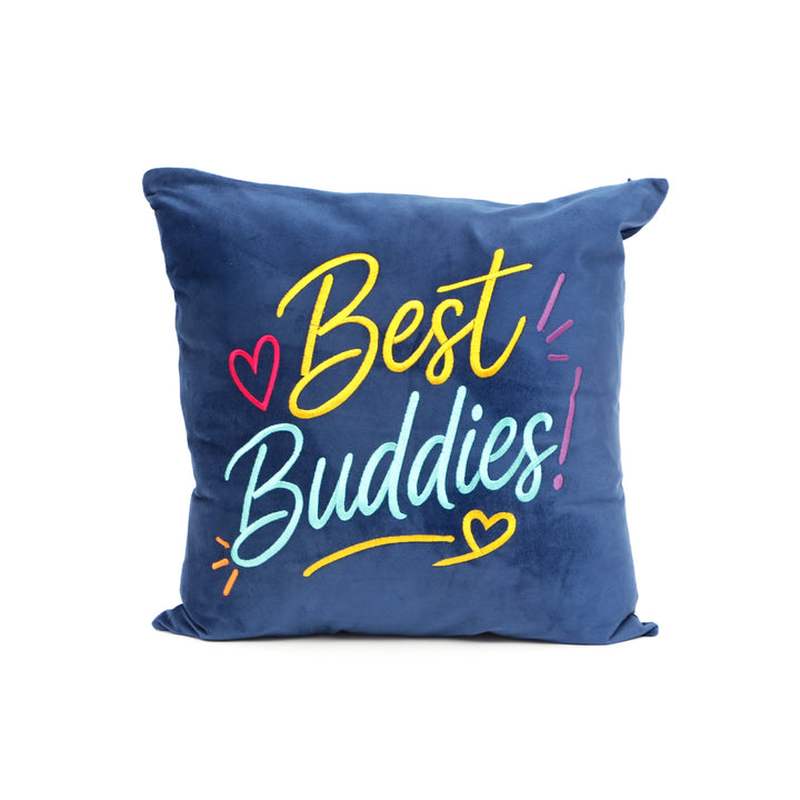 Quote Velvet Cushion Cover 46 x 46 cm, Best Buddies