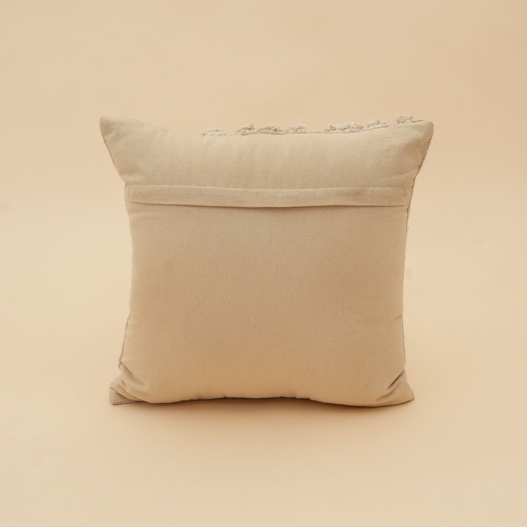 Natural Geometric Tufted Cotton Cushion, View 5