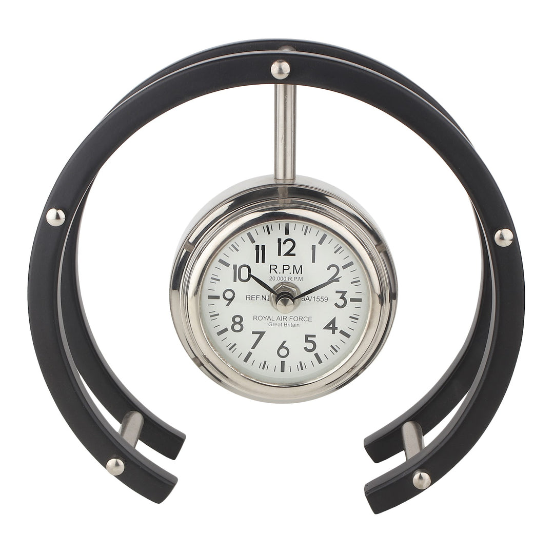 Expobazaar Luna Serenade Silver Steel Table Clock