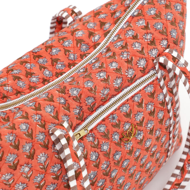 Quilted Travel Bag with Potli Pouch, Peach, view 4