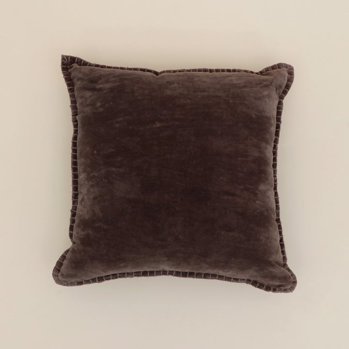 Tobacco Velvet Blanket Stitch Cushion