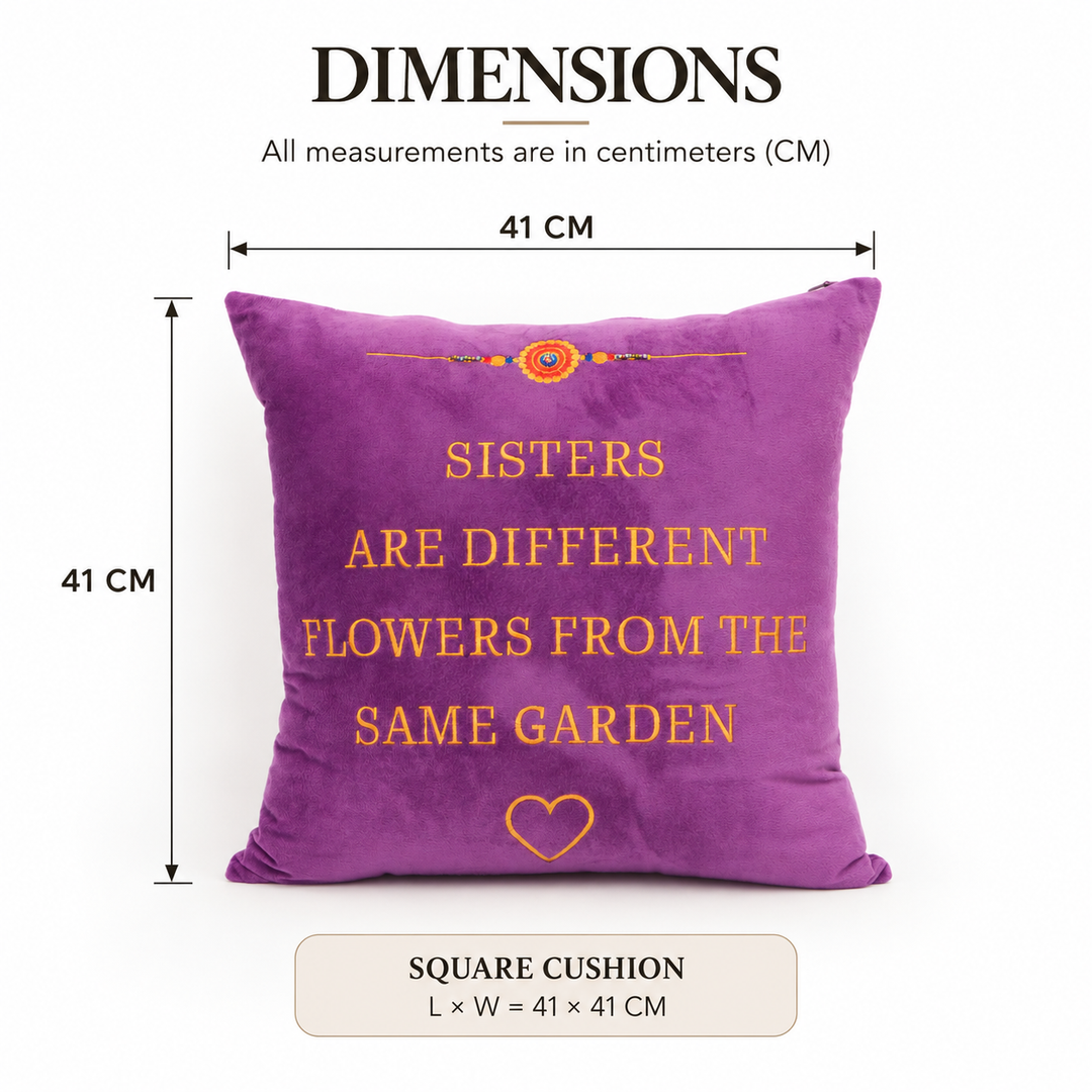 Sibling Quote Velvet Cushion 41 x 41 cm, Same Garden, view 5