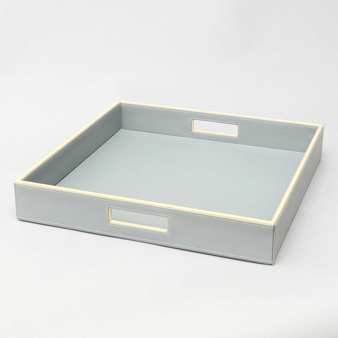 Square Grey Tray with Convenient Built-In Grips for Easy Handling
