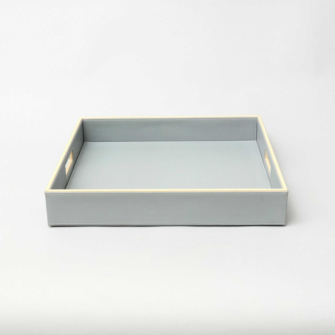 Square Grey Tray with Convenient Built-In Grips for Easy Handling