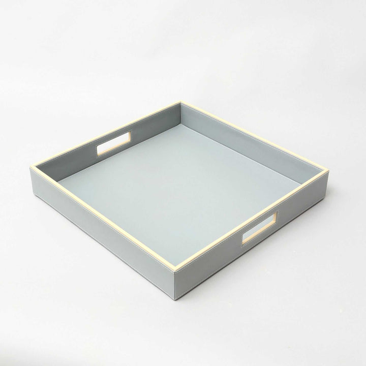 Square Grey Tray with Convenient Built-In Grips for Easy Handling