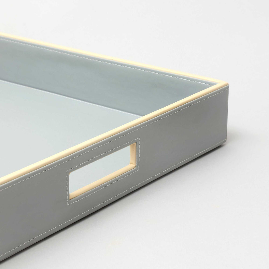 Square Grey Tray with Convenient Built-In Grips for Easy Handling