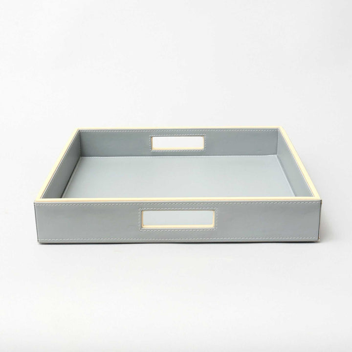 Square Grey Tray with Convenient Built-In Grips for Easy Handling