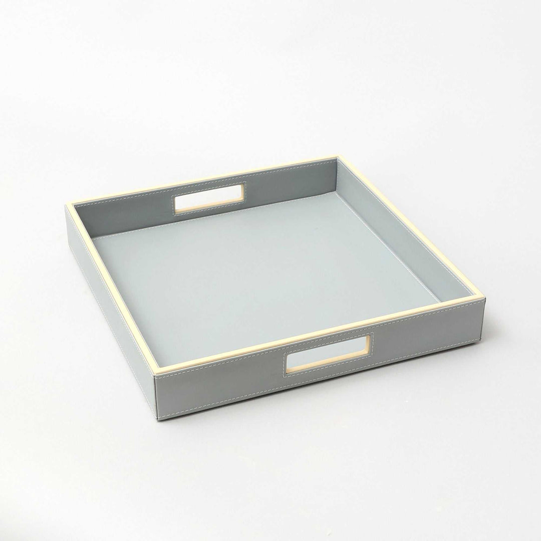 Square Grey Tray with Convenient Built-In Grips for Easy Handling