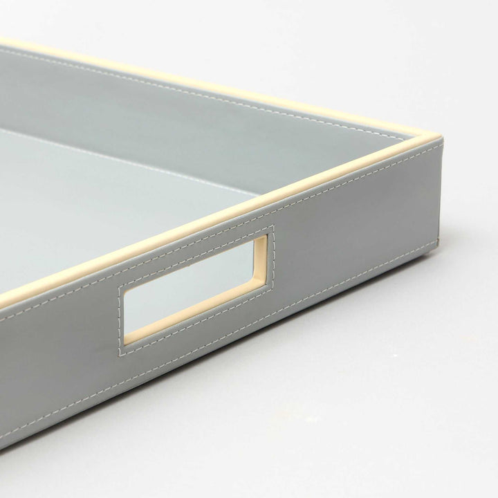 Square Grey Tray with Convenient Built-In Grips for Easy Handling