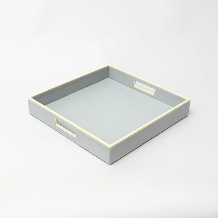 Square Grey Tray with Convenient Built-In Grips for Easy Handling