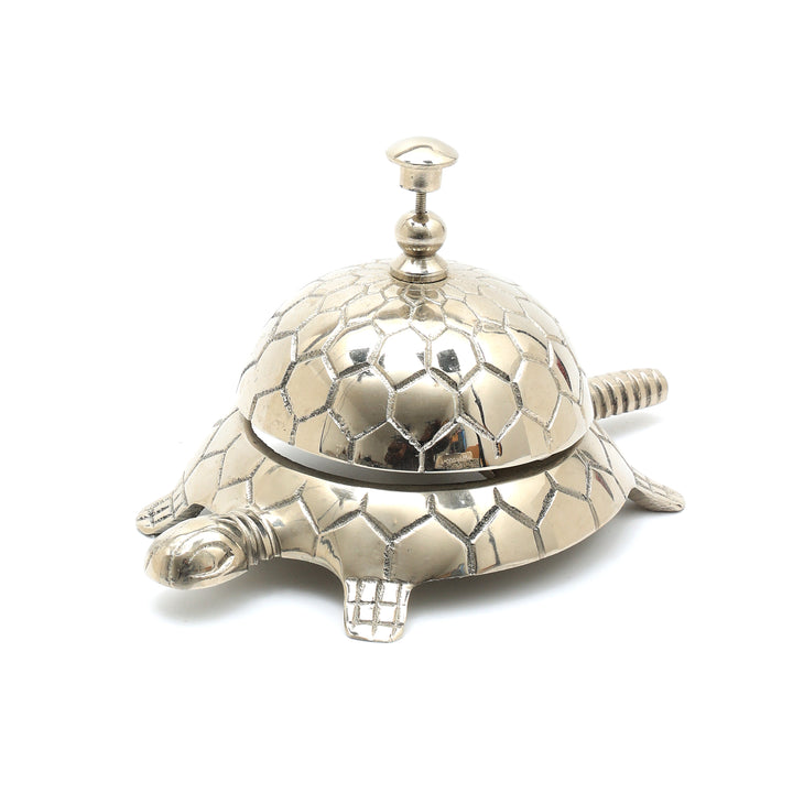 Decorative Aluminium Turtle Desk Bell Elegant Nickle Accent Piece