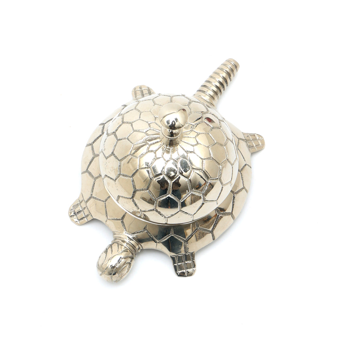 Decorative Aluminium Turtle Desk Bell Elegant Nickle Accent Piece