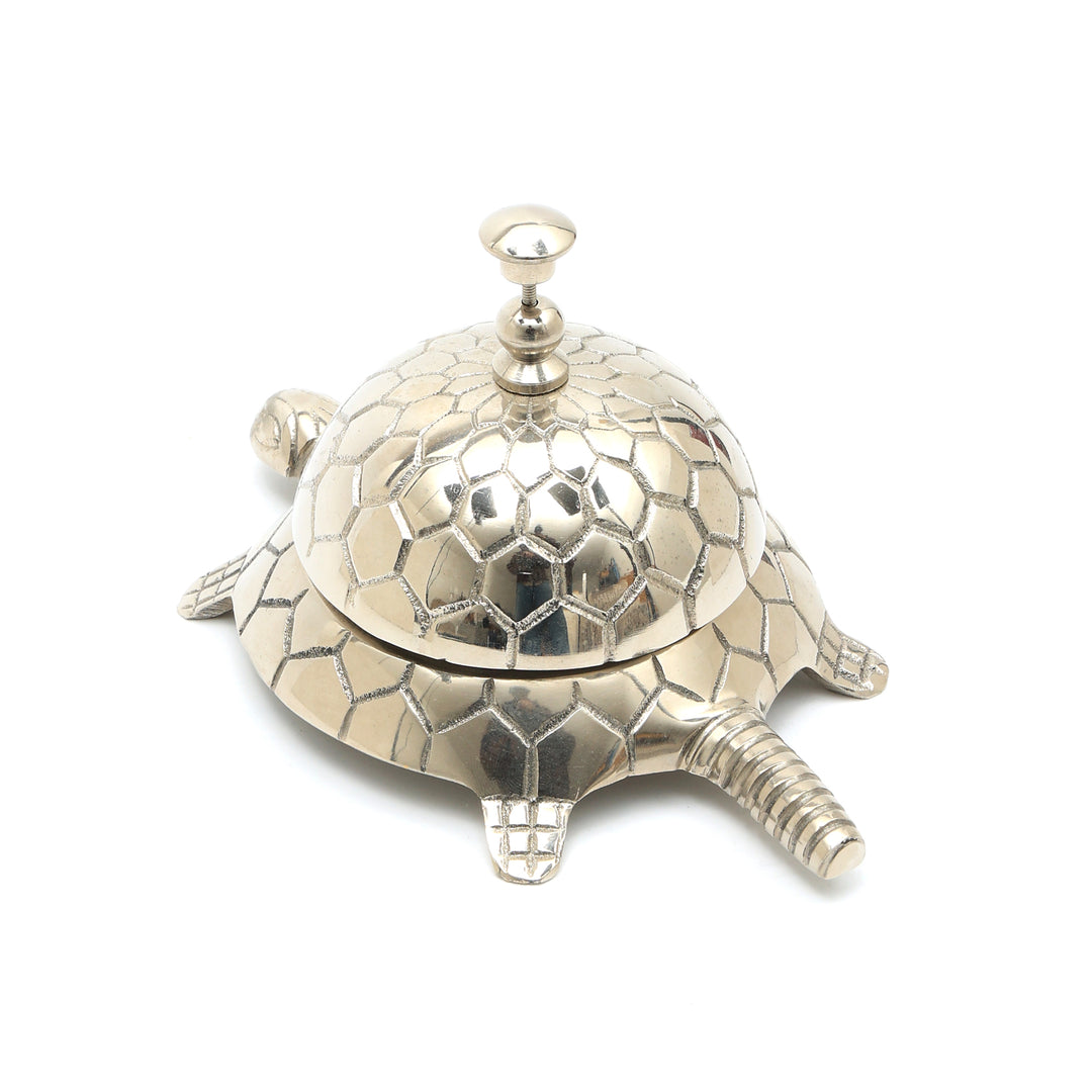 Decorative Aluminium Turtle Desk Bell Elegant Nickle Accent Piece