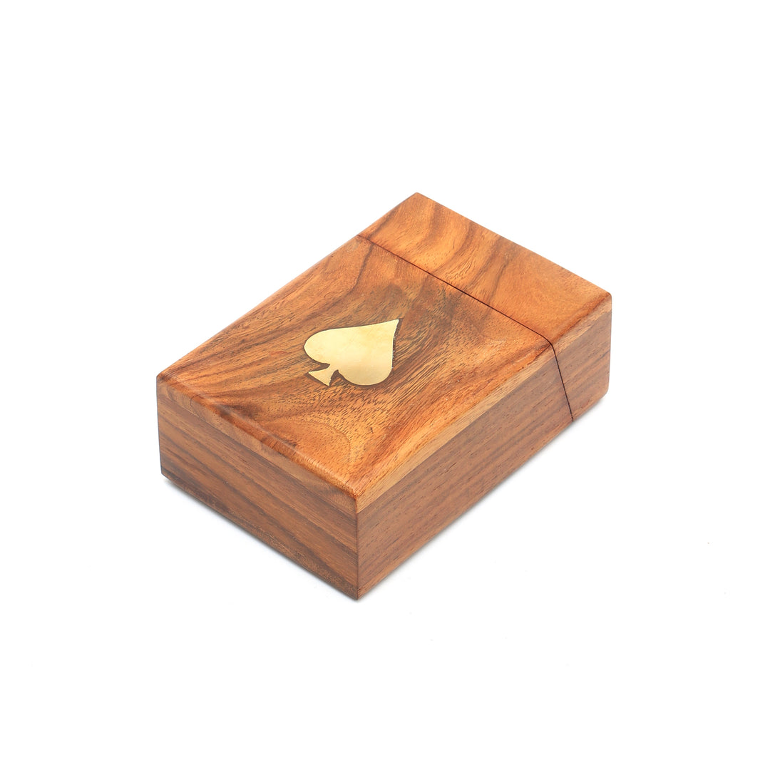 Decorative Wooden Playing Card Elegant BROWN Accent Piece