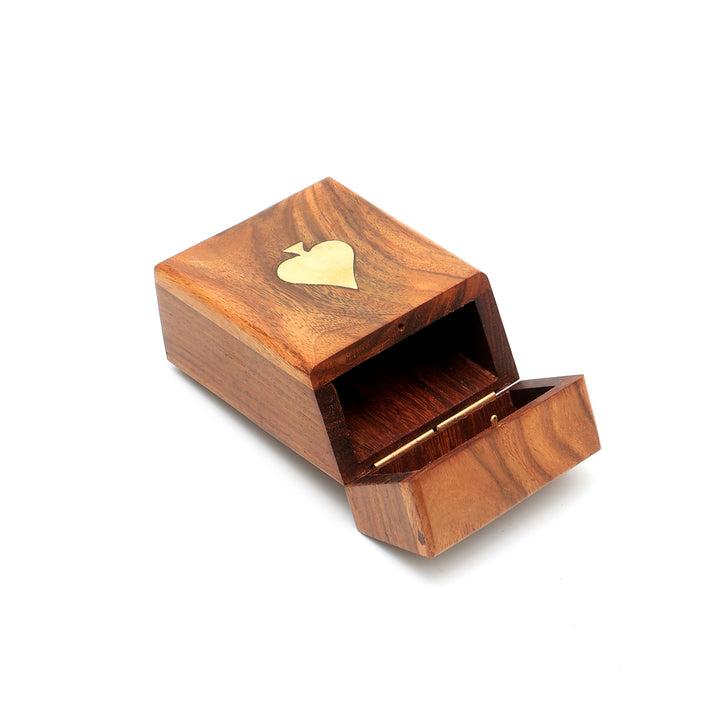 Decorative Wooden Playing Card Elegant BROWN Accent Piece