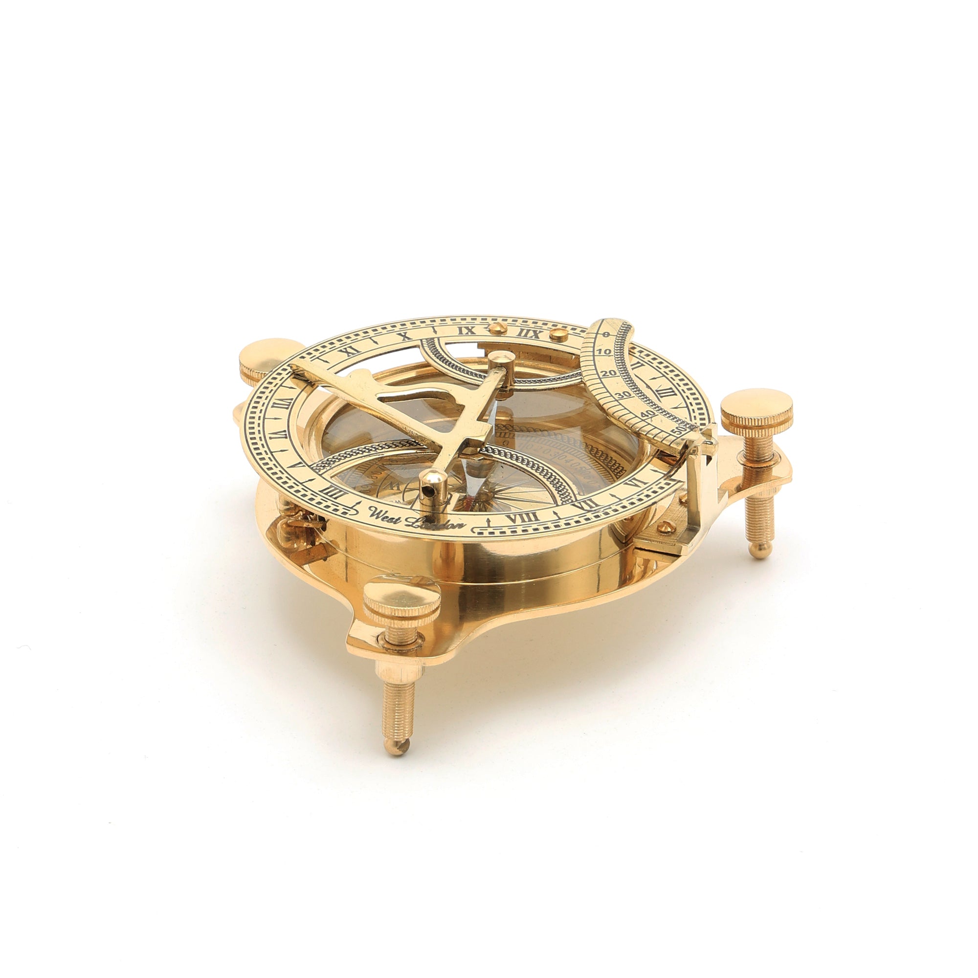Decorative Brass Compass Elegant Golden Accent Piece