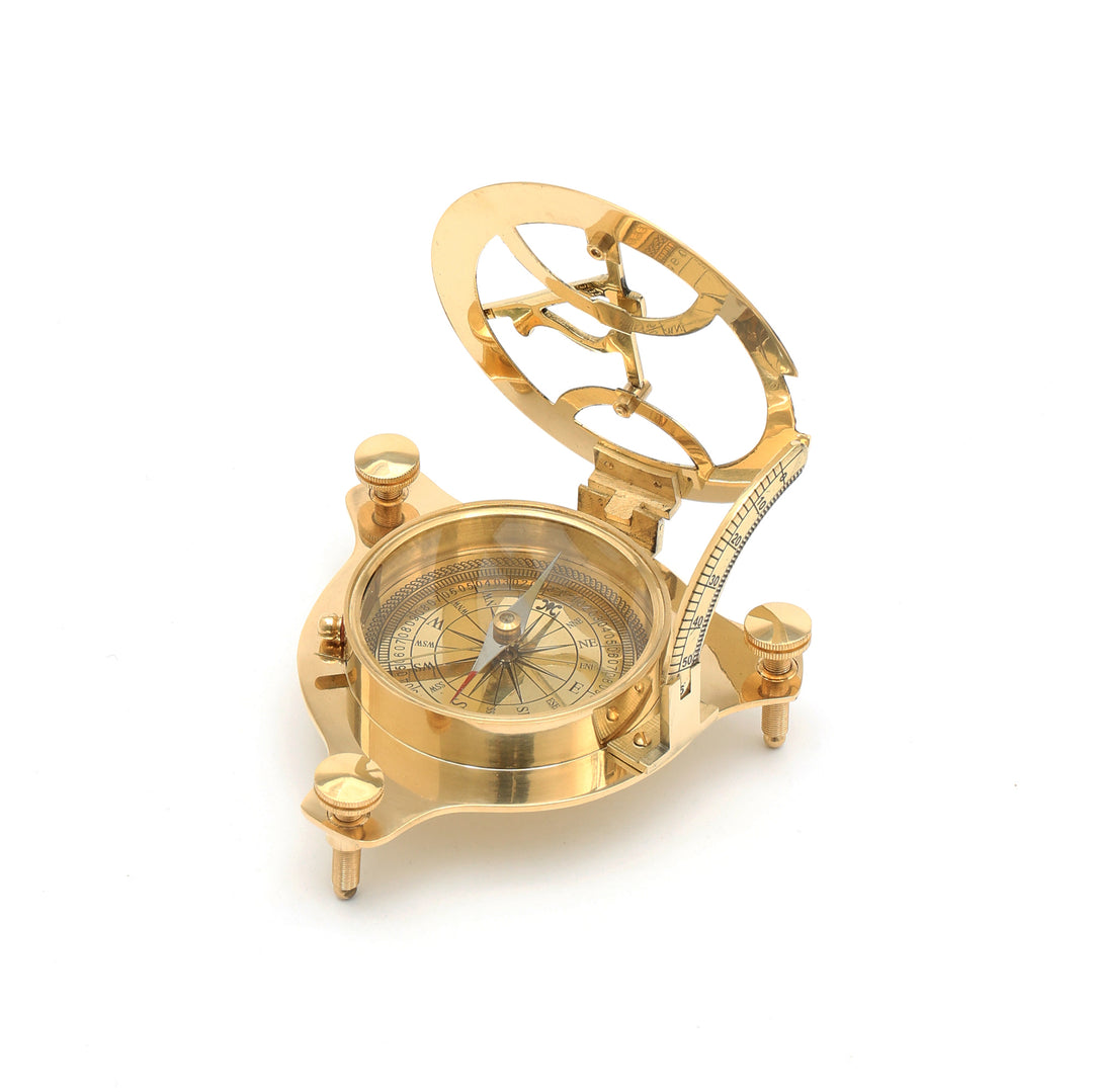Decorative Brass Compass Elegant Golden Accent Piece