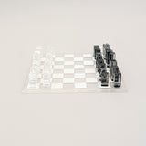 Elegant Black & White Acrylic Chess Décor Piece