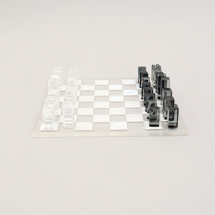 Elegant Acraylic Chess Decor Piece Black and White Classic Design for Home or Office