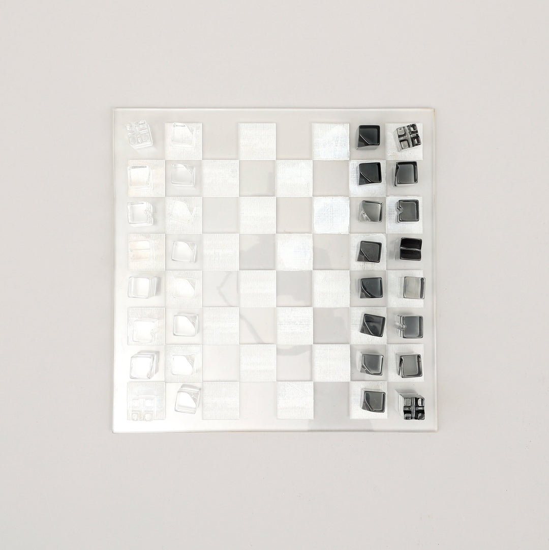 Elegant Acraylic Chess Decor Piece Black and White Classic Design for Home or Office