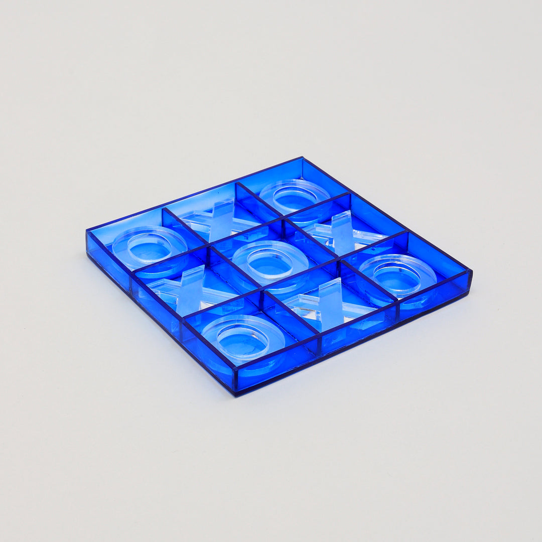 Decorative Acraylic Tik Tac Toe Elegant Blue and Transparent Accent Piece