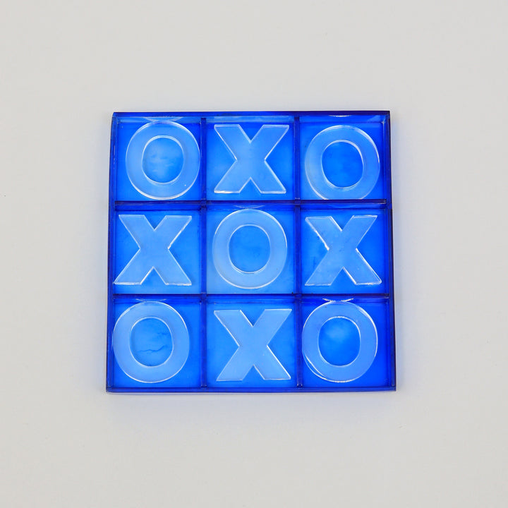 Decorative Acraylic Tik Tac Toe Elegant Blue and Transparent Accent Piece