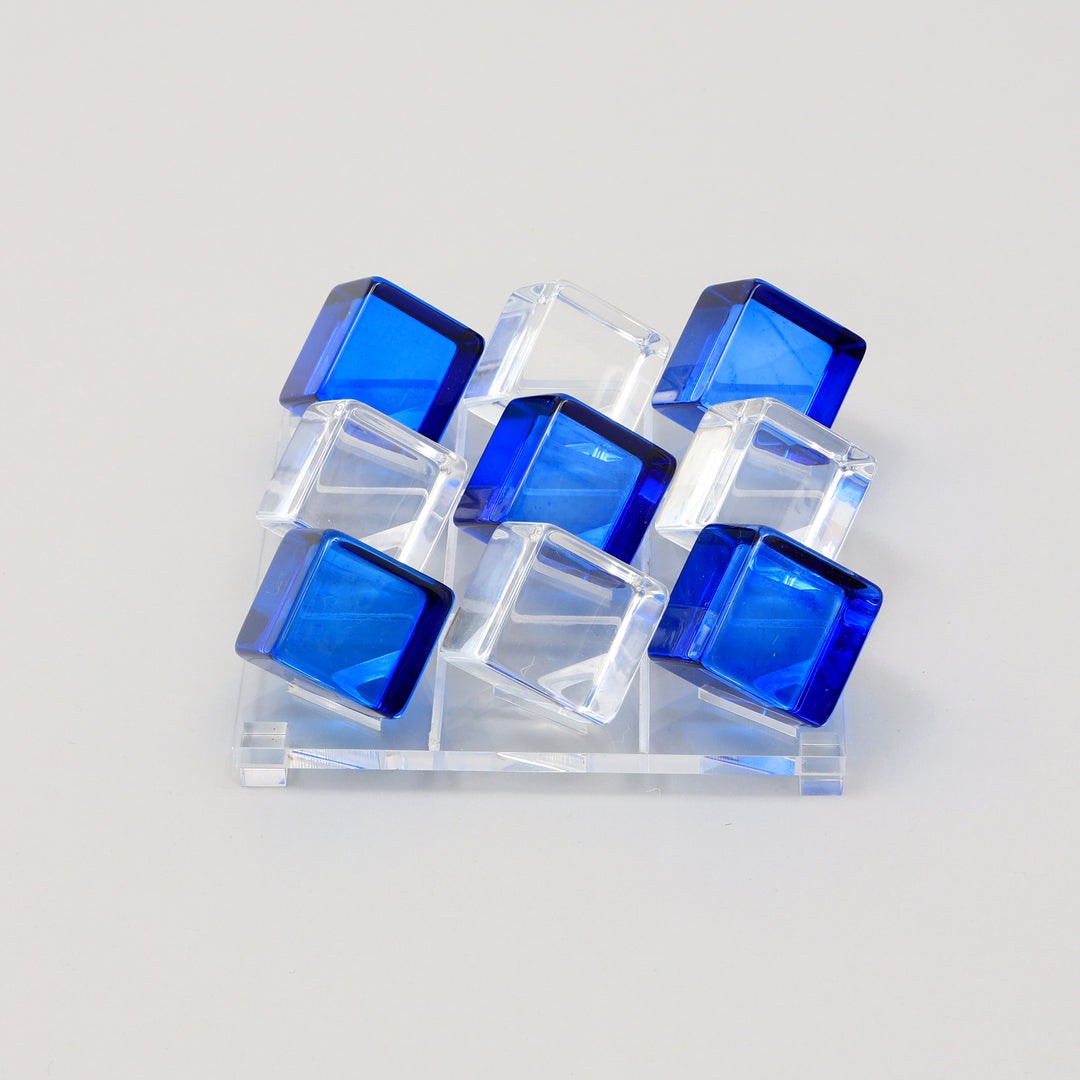 Decorative Acraylic Tik Tok Elegant BLUE & TRANSPARENT Accent Piece