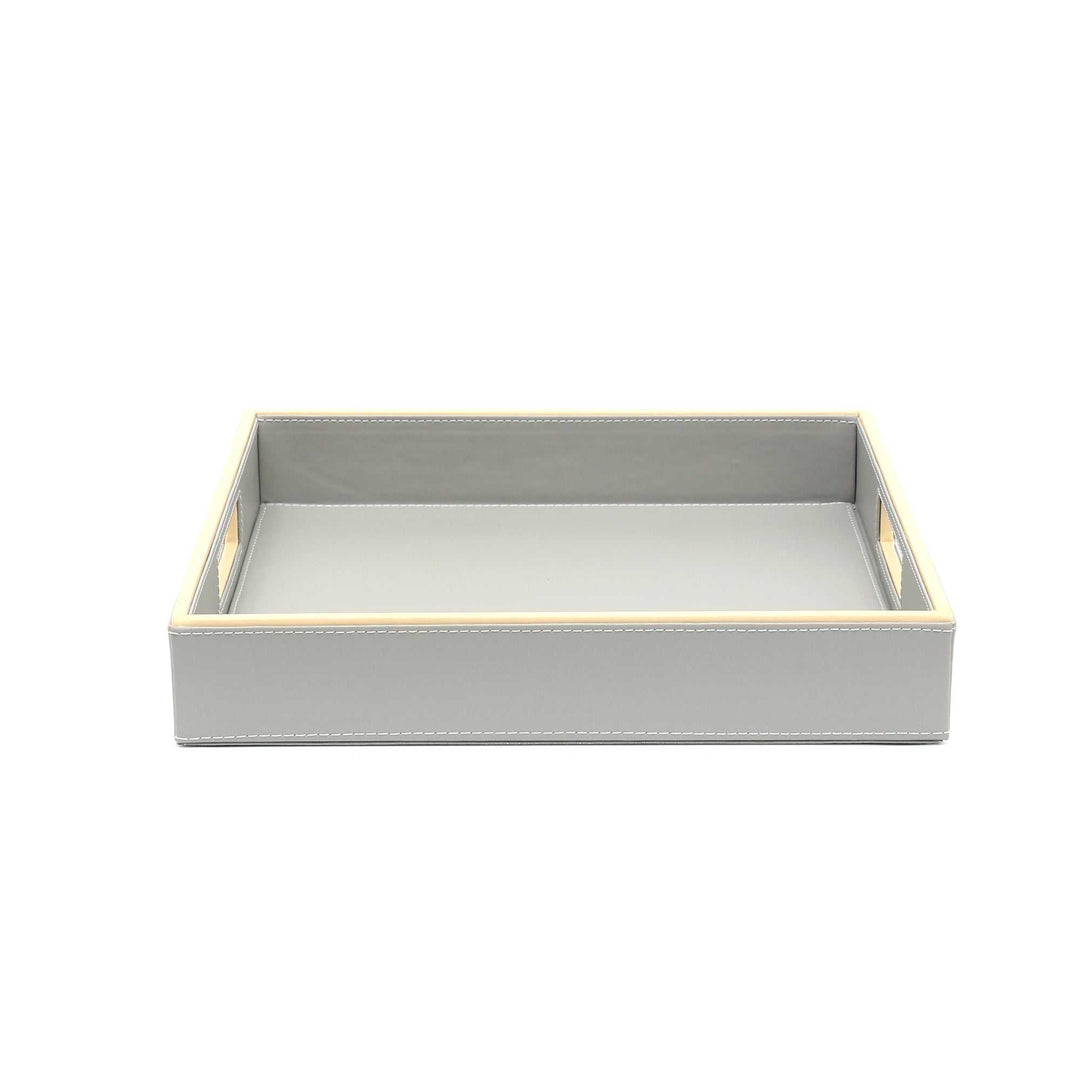 Square Grey Tray with Convenient Built-In Grips for Easy Handling