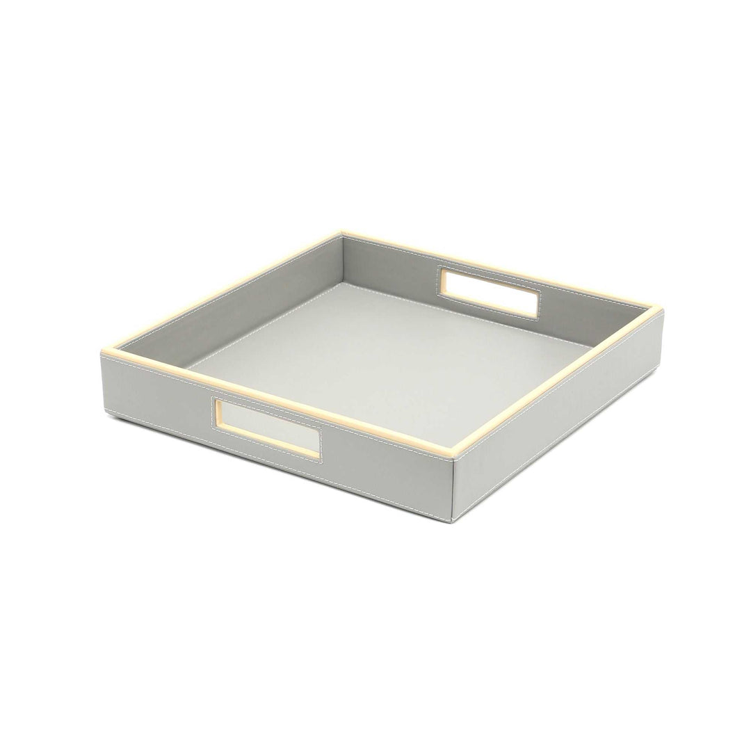 Square Grey Tray with Convenient Built-In Grips for Easy Handling