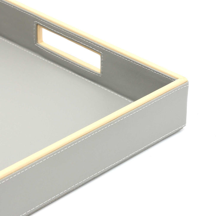 Square Grey Tray with Convenient Built-In Grips for Easy Handling