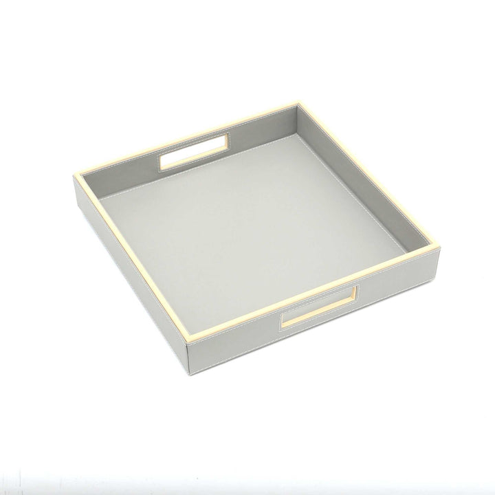 Square Grey Tray with Convenient Built-In Grips for Easy Handling