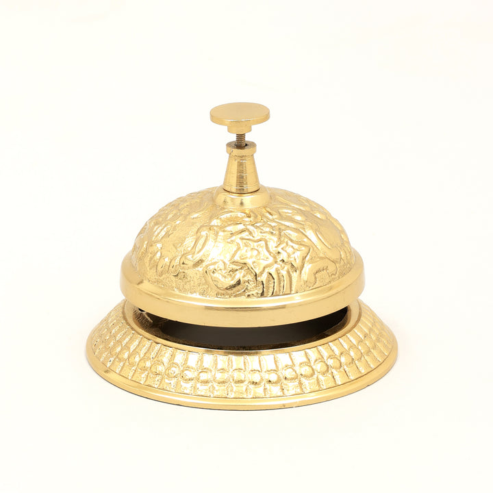 Decorative Aluminium Maharaja Desk Bell Elegant Golden Accent Piece
