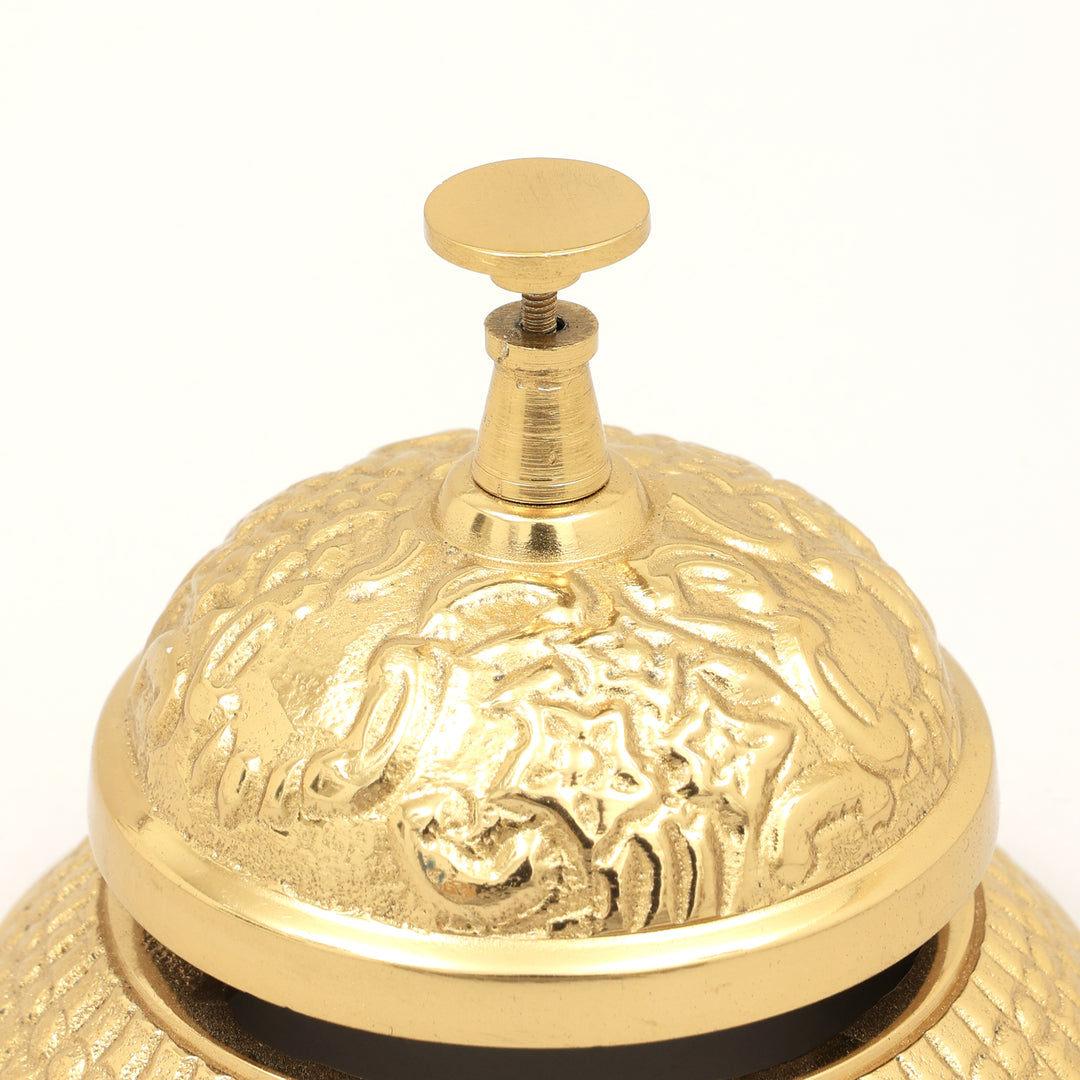 Decorative Aluminium Maharaja Desk Bell Elegant Golden Accent Piece