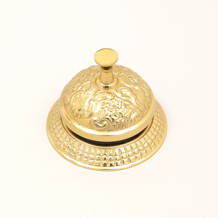 Decorative Aluminium Maharaja Desk Bell Elegant Golden Accent Piece