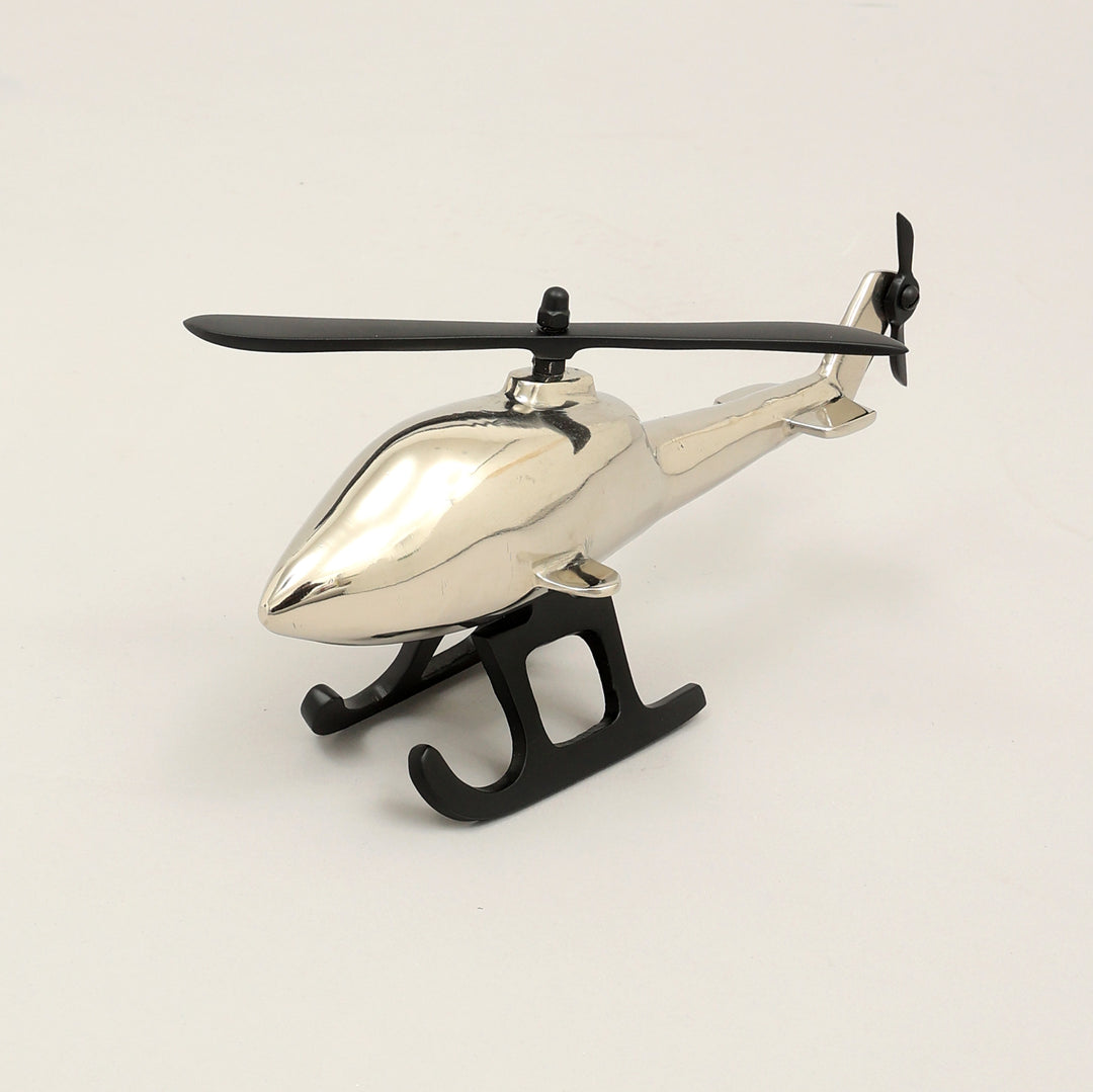 Decorative Aluminium Helicoptor Elegant NICKEL WITH BLACK Accent Piece