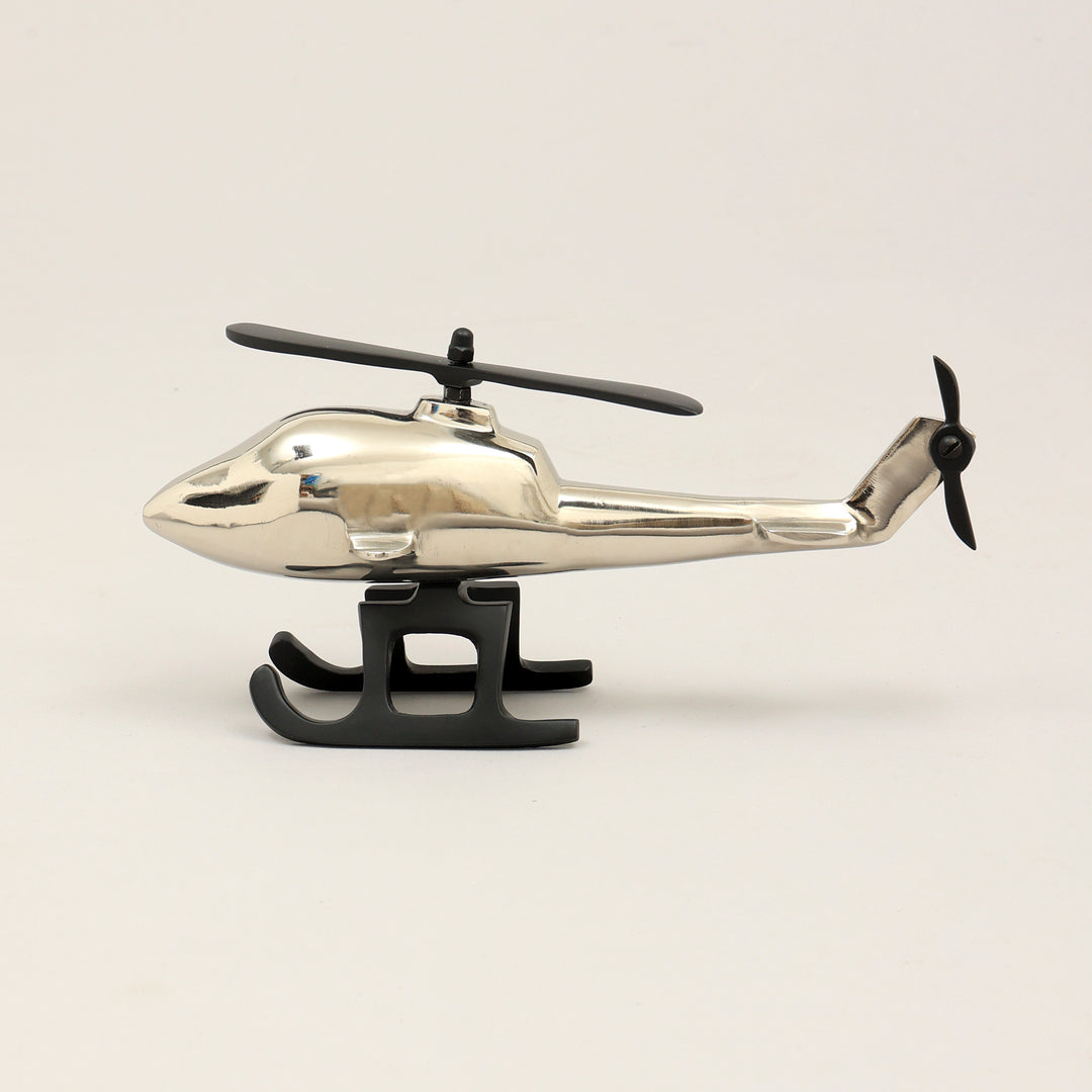 Decorative Aluminium Helicoptor Elegant NICKEL WITH BLACK Accent Piece