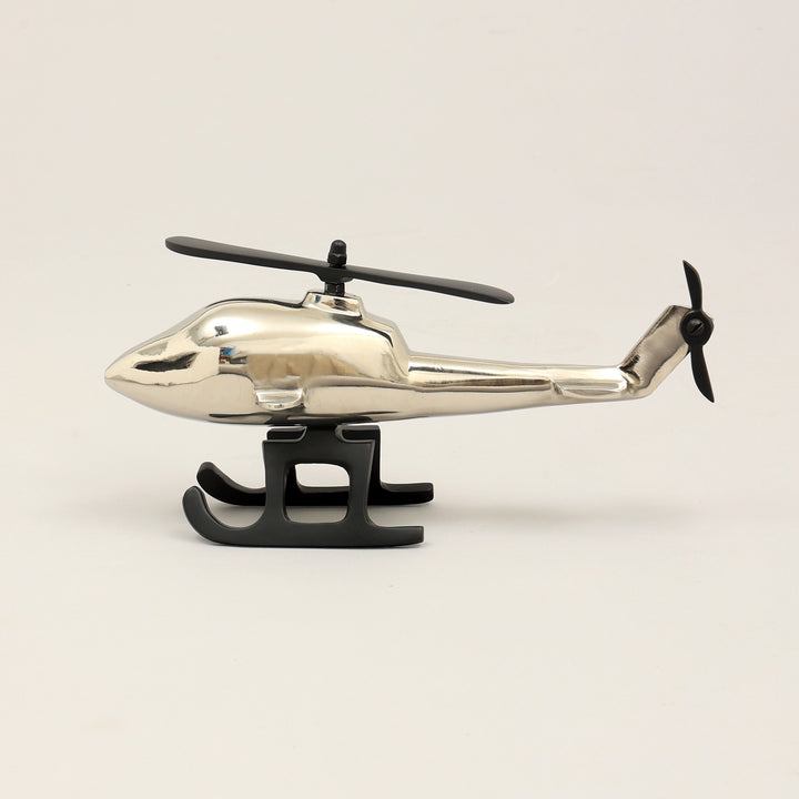 Decorative Aluminium Helicoptor Elegant NICKEL WITH BLACK Accent Piece