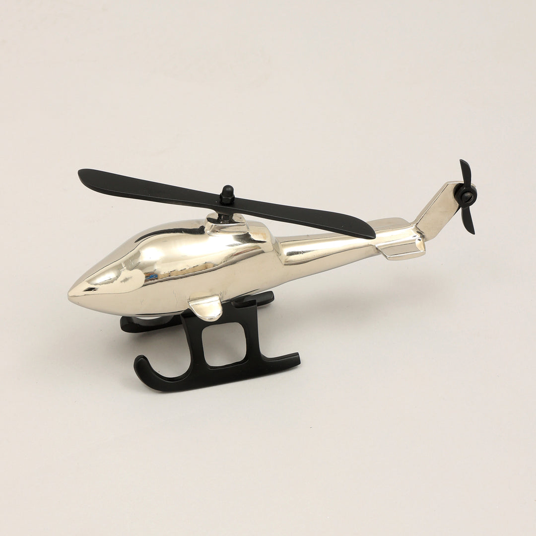 Decorative Aluminium Helicoptor Elegant NICKEL WITH BLACK Accent Piece