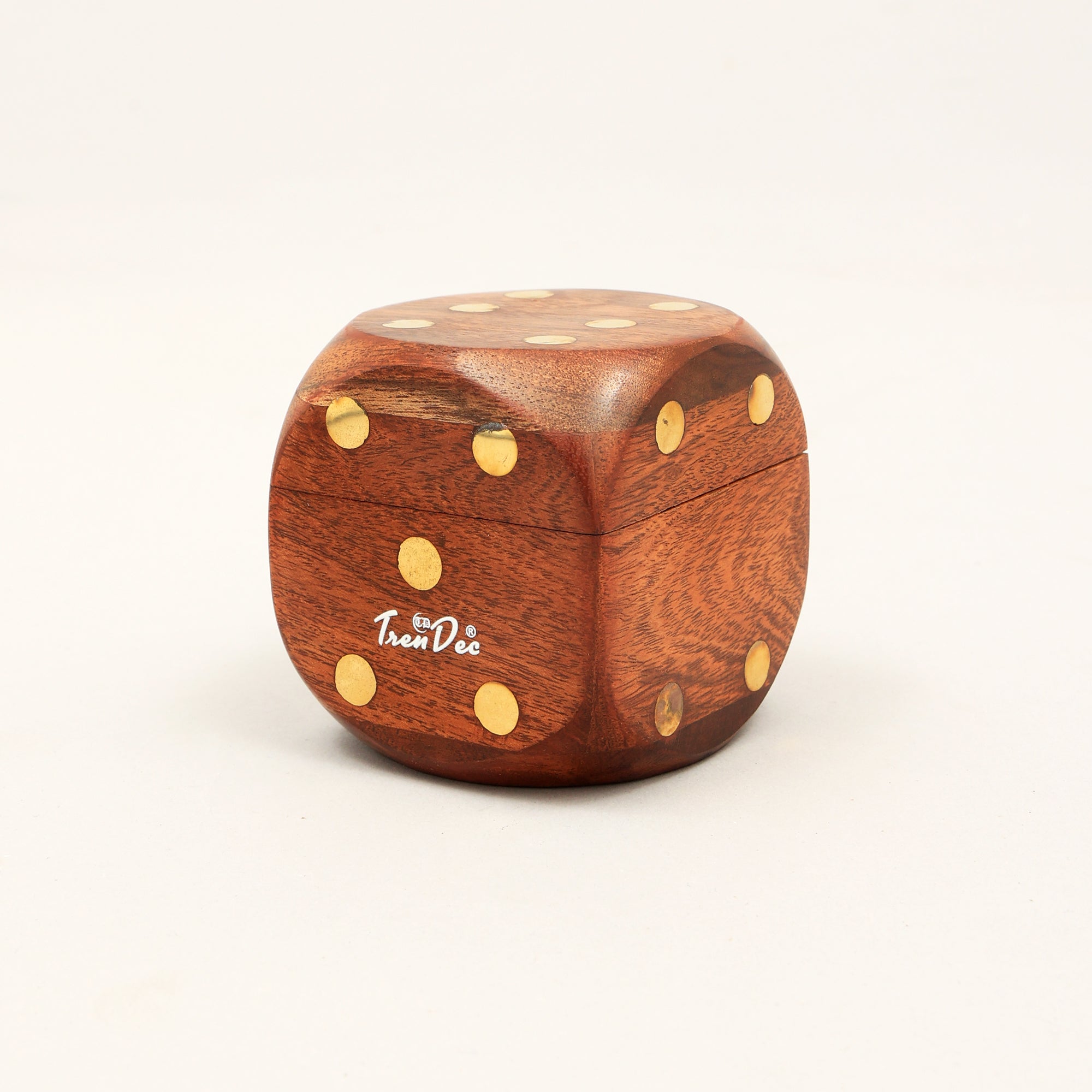 Decorative Wooden Dice Elegant BROWN Accent Piece