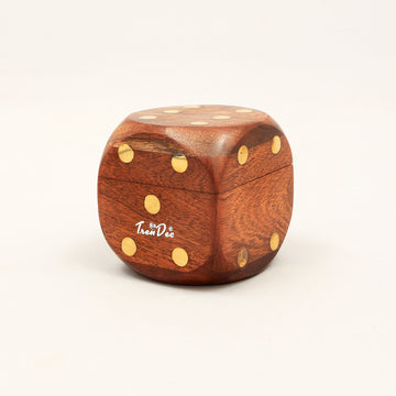 Brown Wooden Cube Décor – Elegant Desk or Home Accent