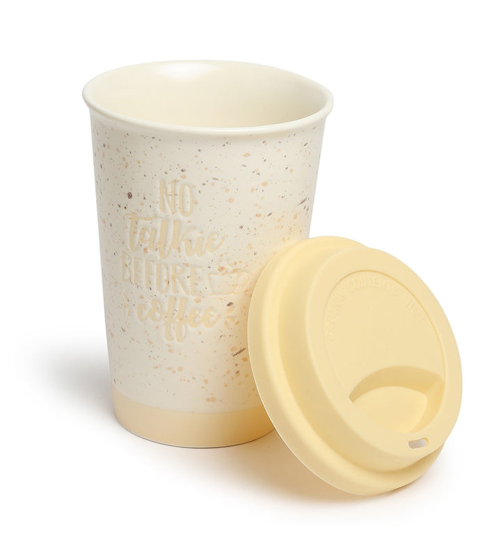 Coffee First Terrazzo Ceramic Coffee Mug Yellow view 6