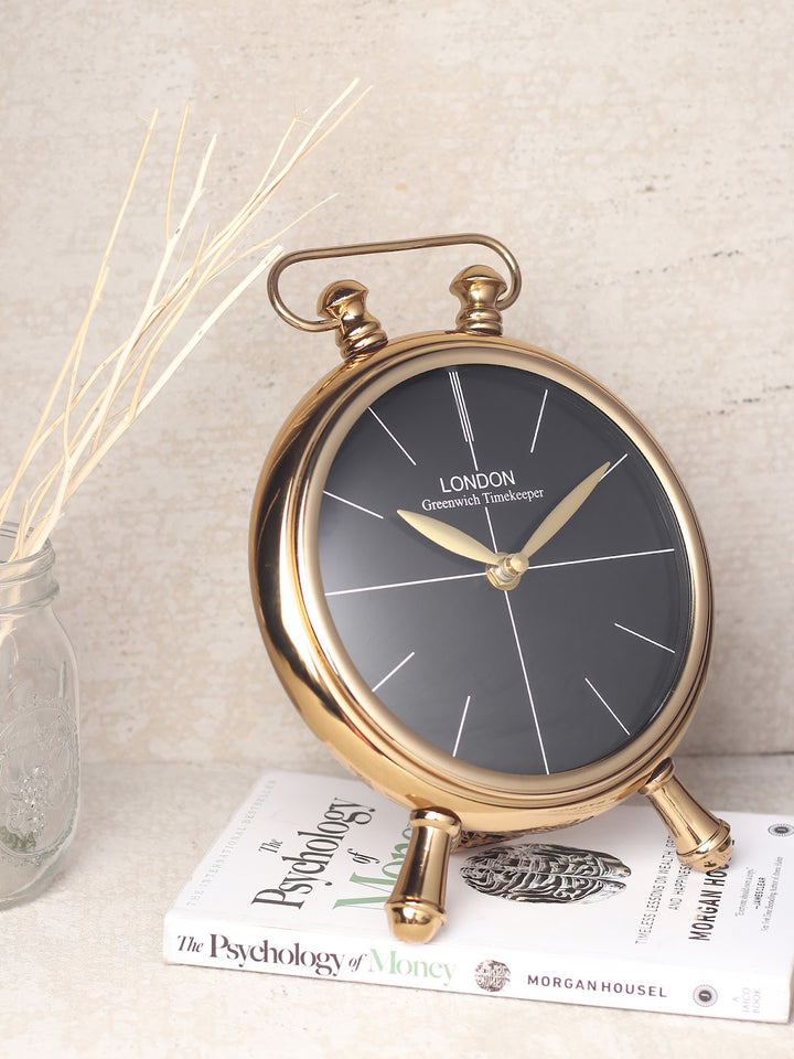 Expobazaar Essence Desk Gold Steel Table Clock