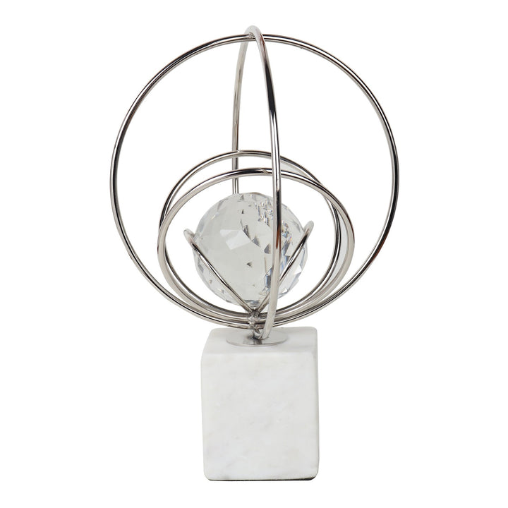 Expobazaar Elysian Silver Rings Crystal Ball Sculpture