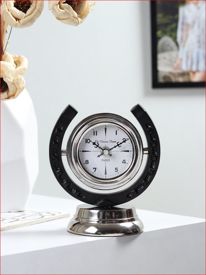 Expobazaar Equestrian Table Clock in Silver