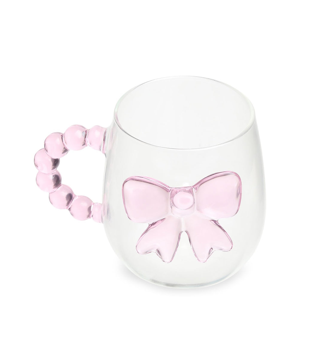 Pearlie Bow Clear Glass Mug with Pearl Handle view 5
