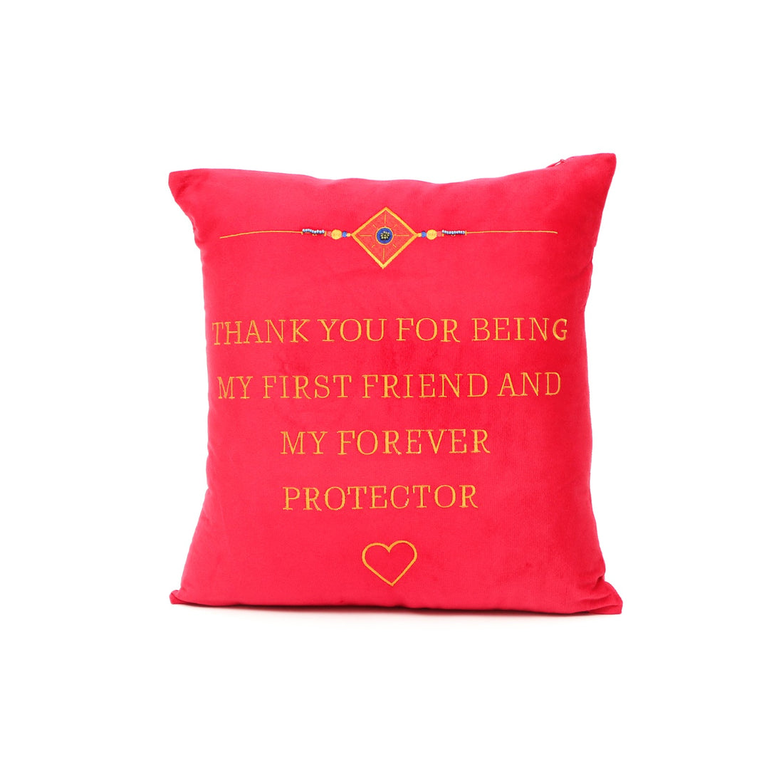 Sibling Quote Velvet Cushion 41 x 41 cm, Thank You