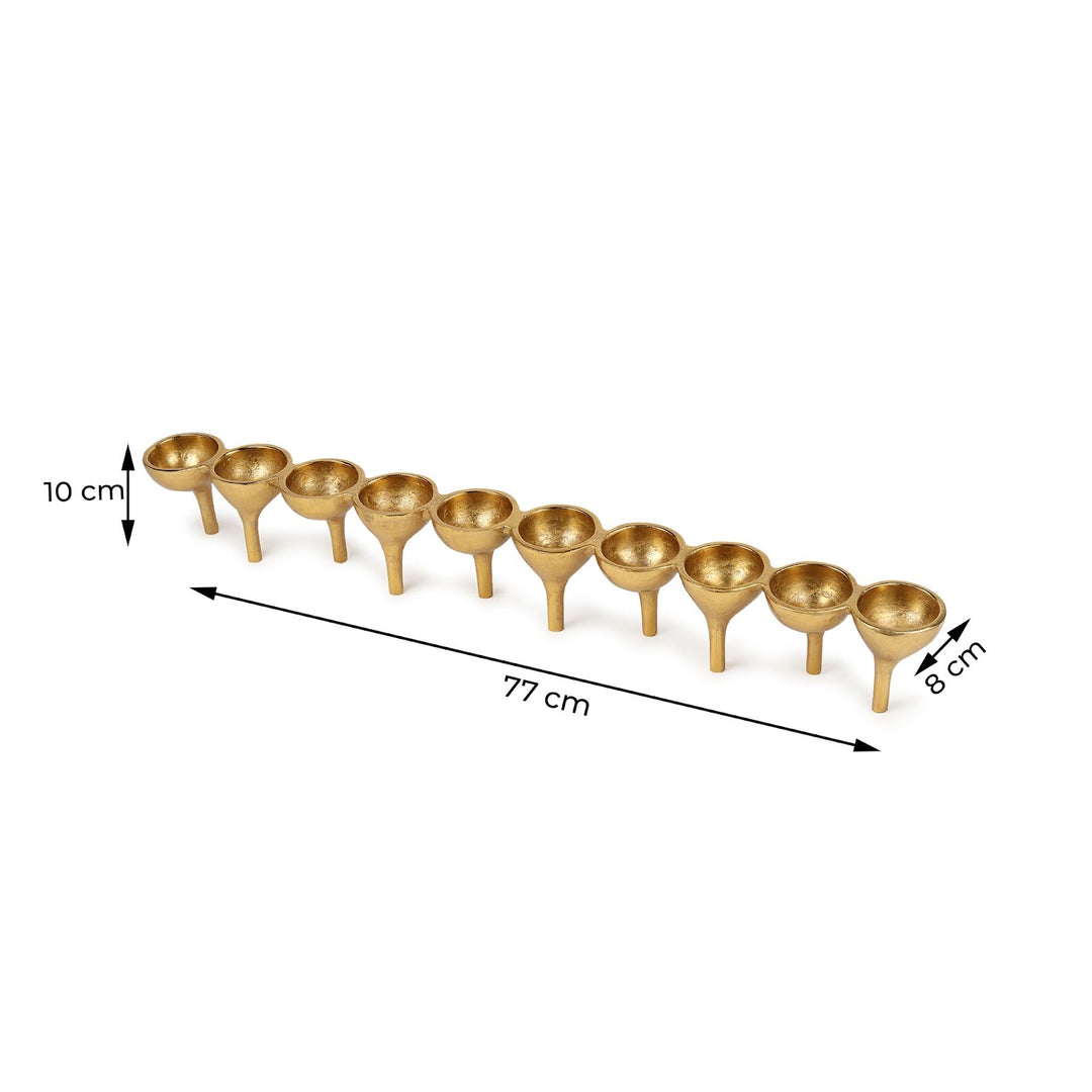 Expobazaar Rivera Candle & T-Light holder Large Gold