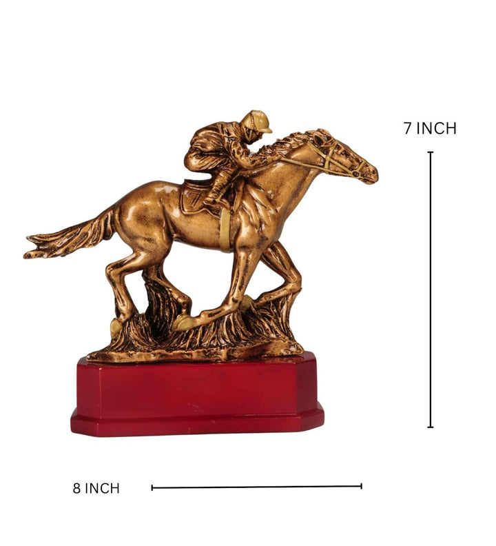 Expobazaar Golden Horse Racing Resin Figurine for Elegant Decor