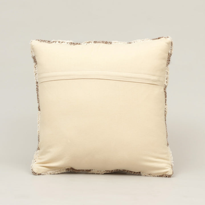 Atlas Chevron Cotton Cushion in beige and brown