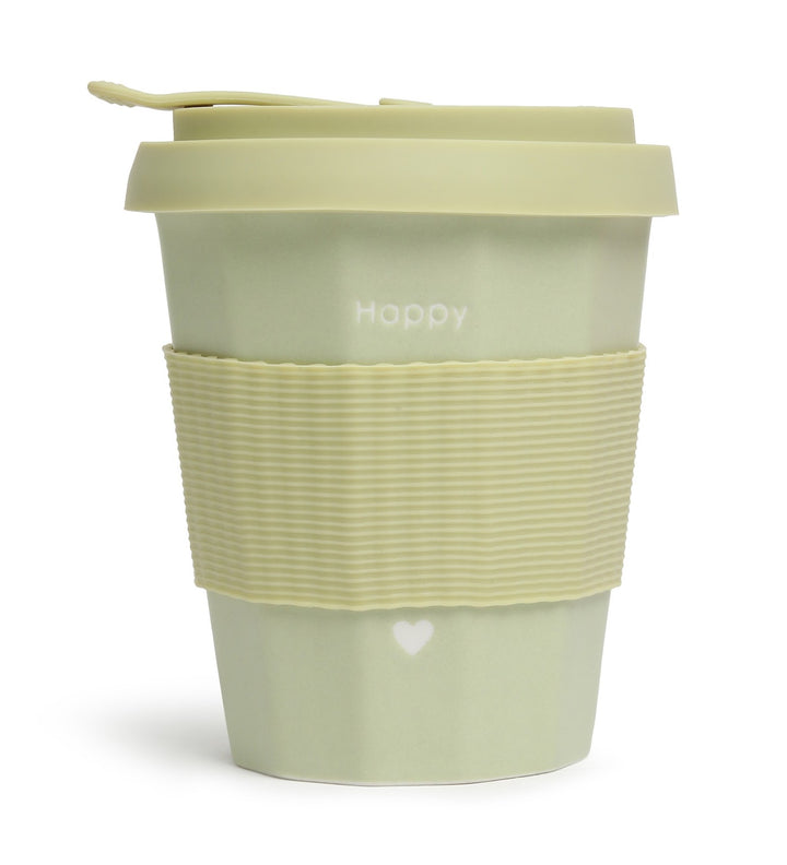 Milo Happy Ceramic Coffee Tumbler with Lid and Strap Green view 4